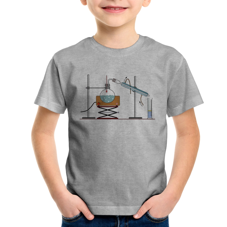 Camiseta Infantil Destilação Química - Cinza