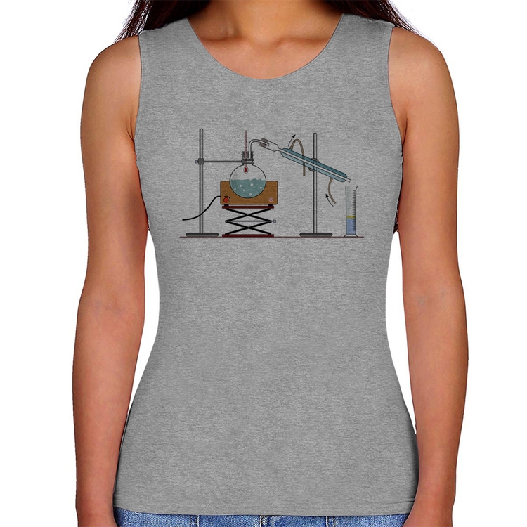 Regata Feminina Destilação Química - Cinza