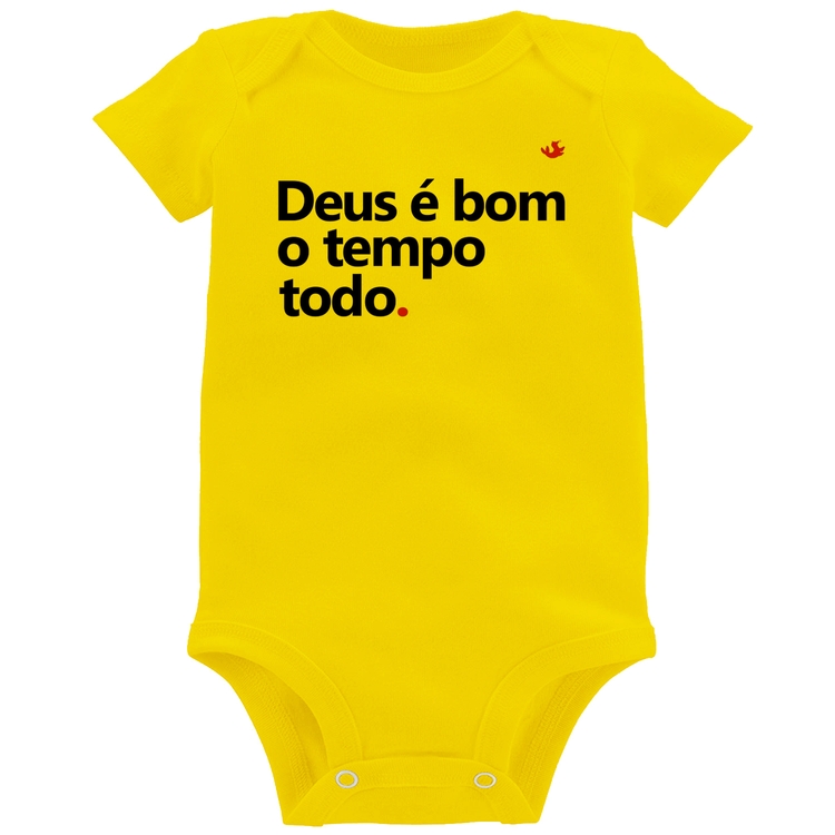 Body Bebê Deus é bom o tempo todo - Amarelo