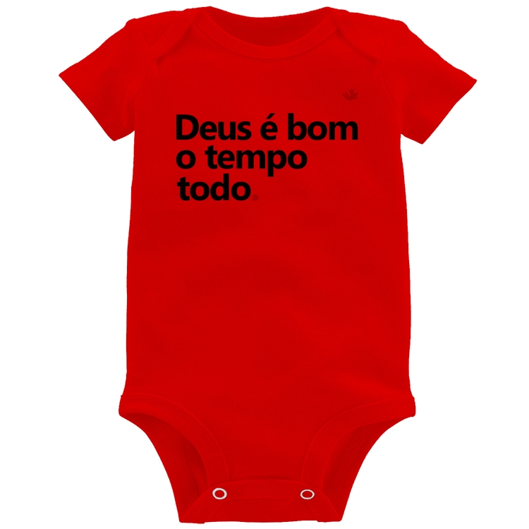 Body Bebê Deus é bom o tempo todo - Vermelho