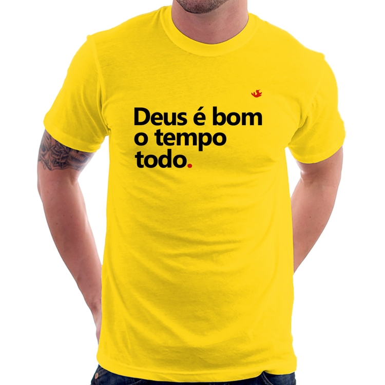 Camiseta Deus é bom o tempo todo - Amarela