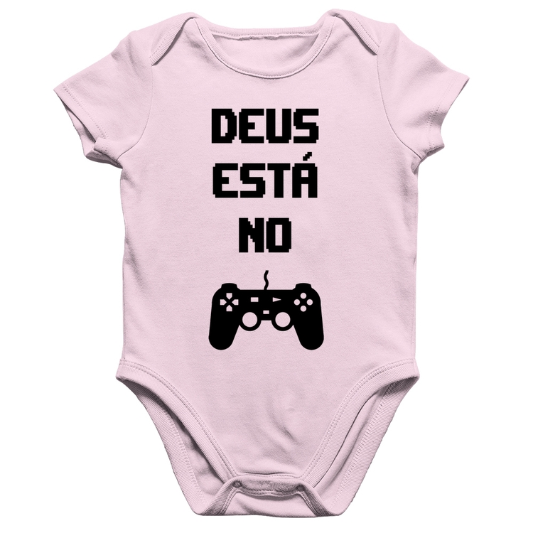 Body Bebê Algodão Deus está no controle - Rosa Bebê
