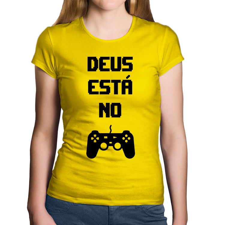 Baby Look Algodão Deus está no controle - Amarela