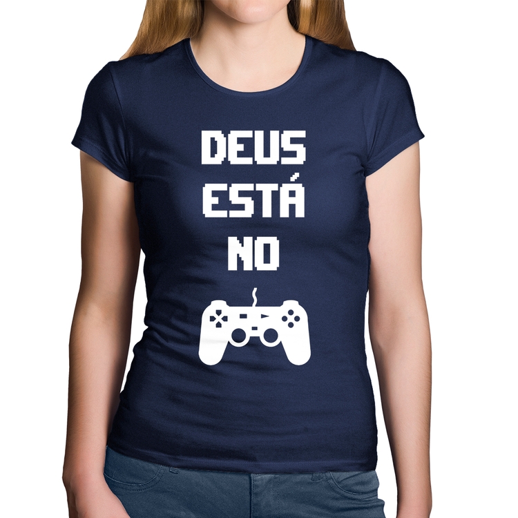 Baby Look Algodão Deus está no controle - Marinho