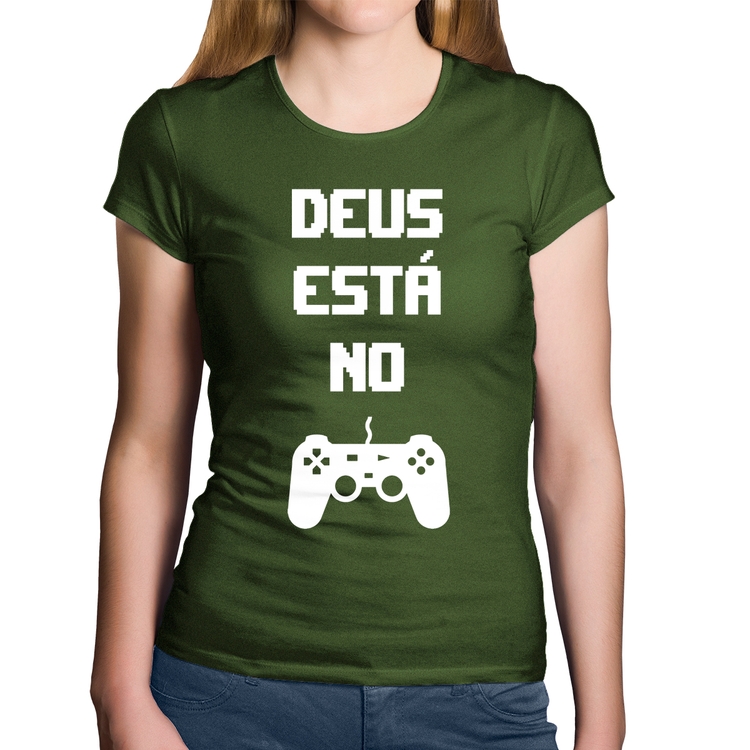 Baby Look Algodão Deus está no controle - Musgo