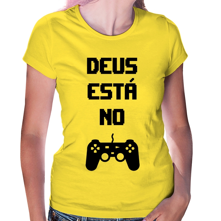 Baby Look Deus está no controle - Amarela