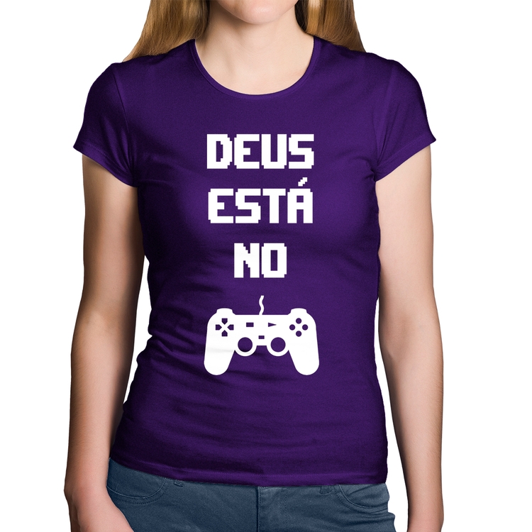 Baby Look Algodão Deus está no controle - Roxa