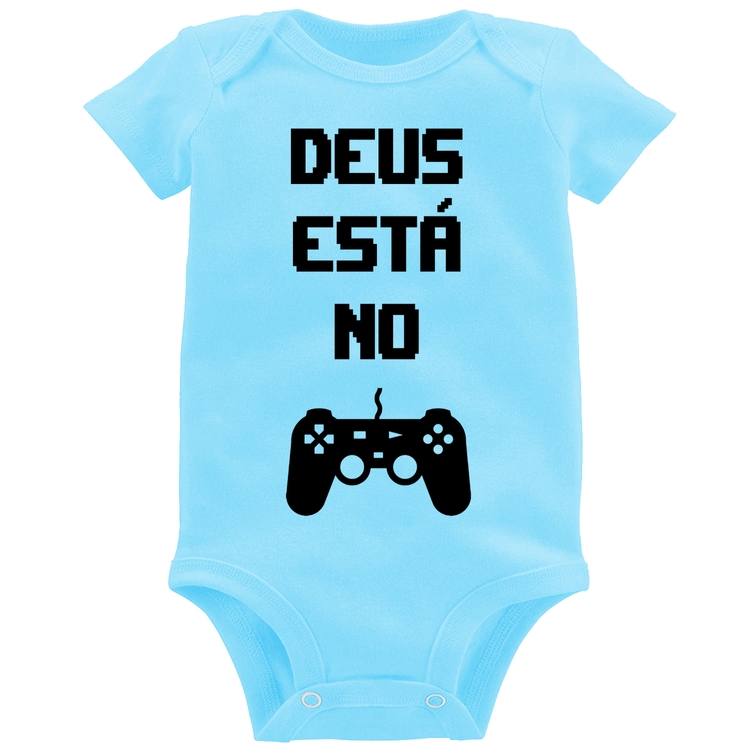 Body Bebê Deus está no controle - Azul Bebê