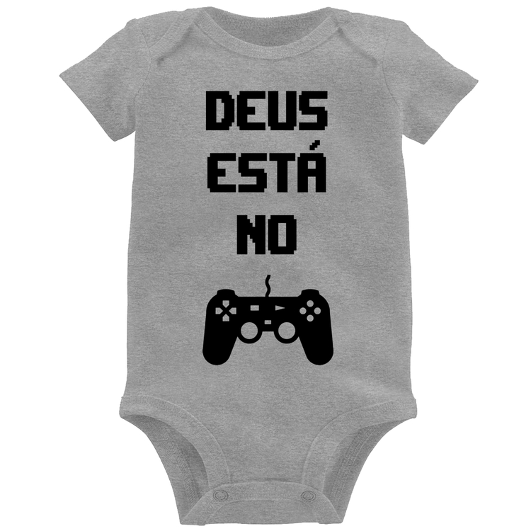 Body Bebê Deus está no controle - Cinza