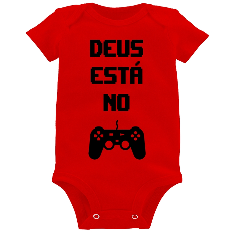 Body Bebê Deus está no controle - Vermelho