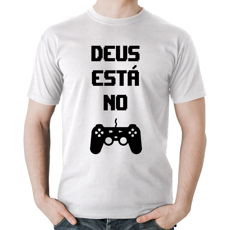 Camiseta Algodão Deus está no controle - Branca