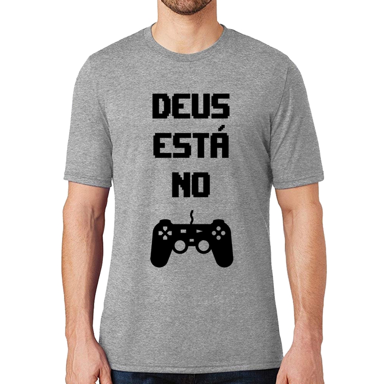 Camiseta Deus está no controle - Cinza