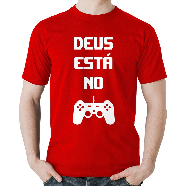 Camiseta Algodão Deus está no controle - Vermelha