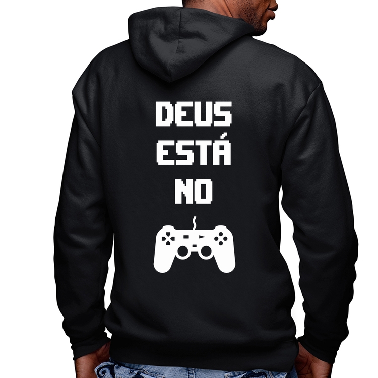 Blusa Moletom Deus está no controle Masculina com Capuz e Zíper