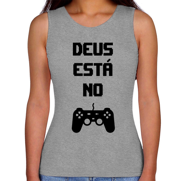 Regata Feminina Deus está no controle - Cinza