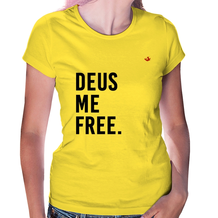 Baby Look Deus me free - Amarela