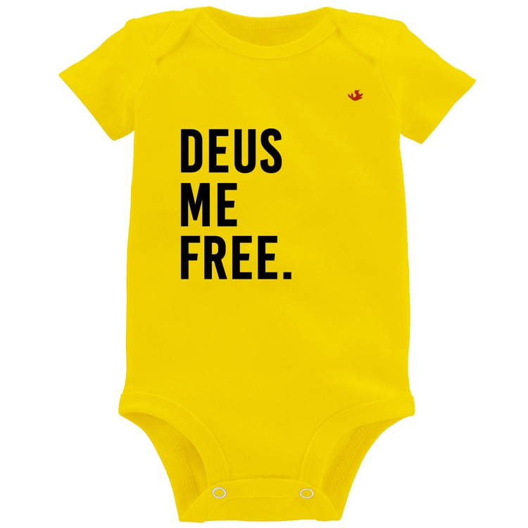Body Bebê Deus me free - Amarelo