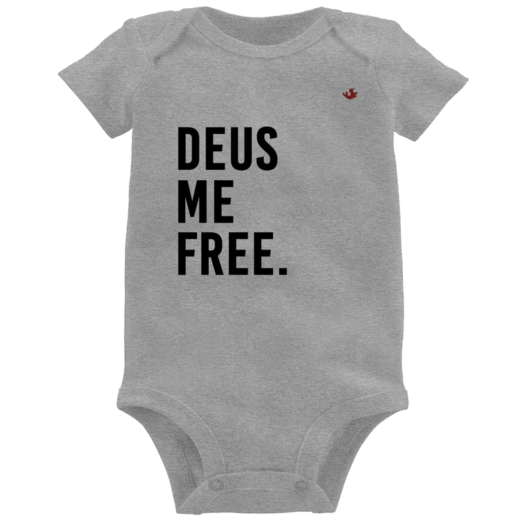 Body Bebê Deus me free - Cinza