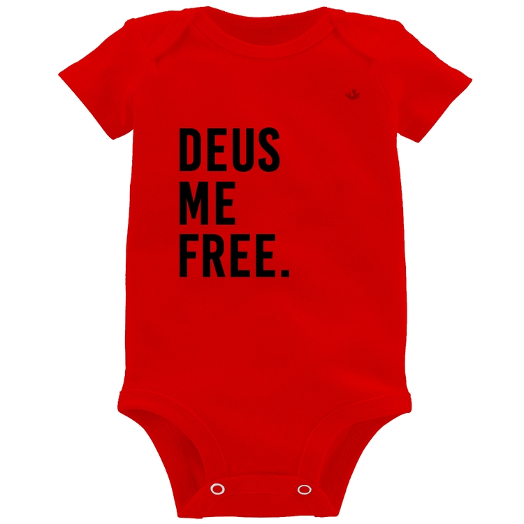 Body Bebê Deus me free - Vermelho
