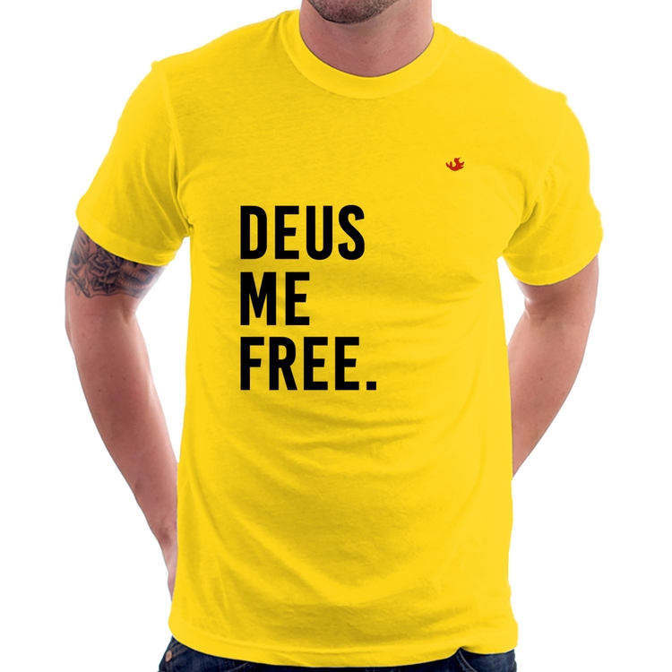 Camiseta Deus me free - Amarela