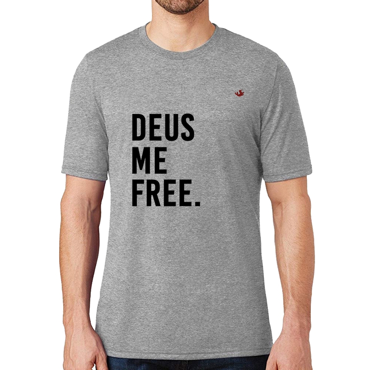 Camiseta Deus me free - Cinza