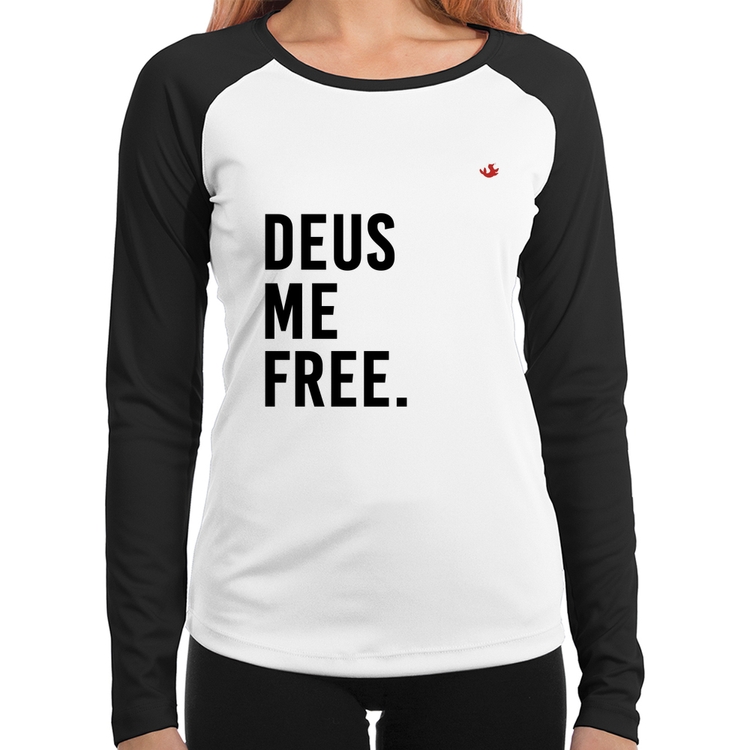 Baby Look Raglan Deus me free Manga Longa