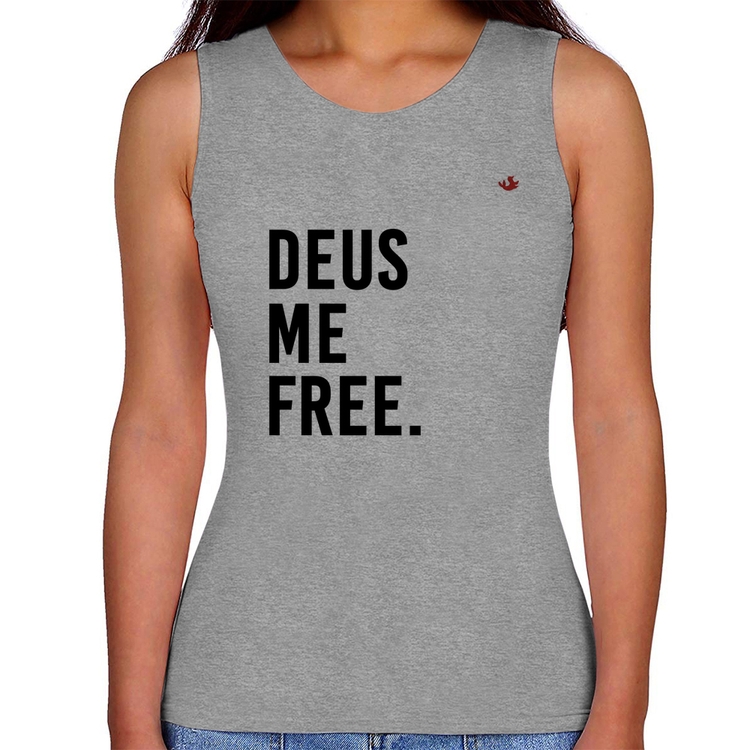 Regata Feminina Deus me free - Cinza