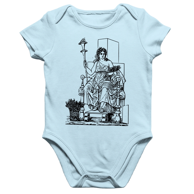 Body Bebê Algodão Deusa Ceres - Azul Bebê