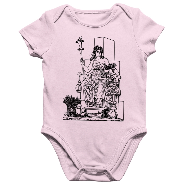 Body Bebê Algodão Deusa Ceres - Rosa Bebê