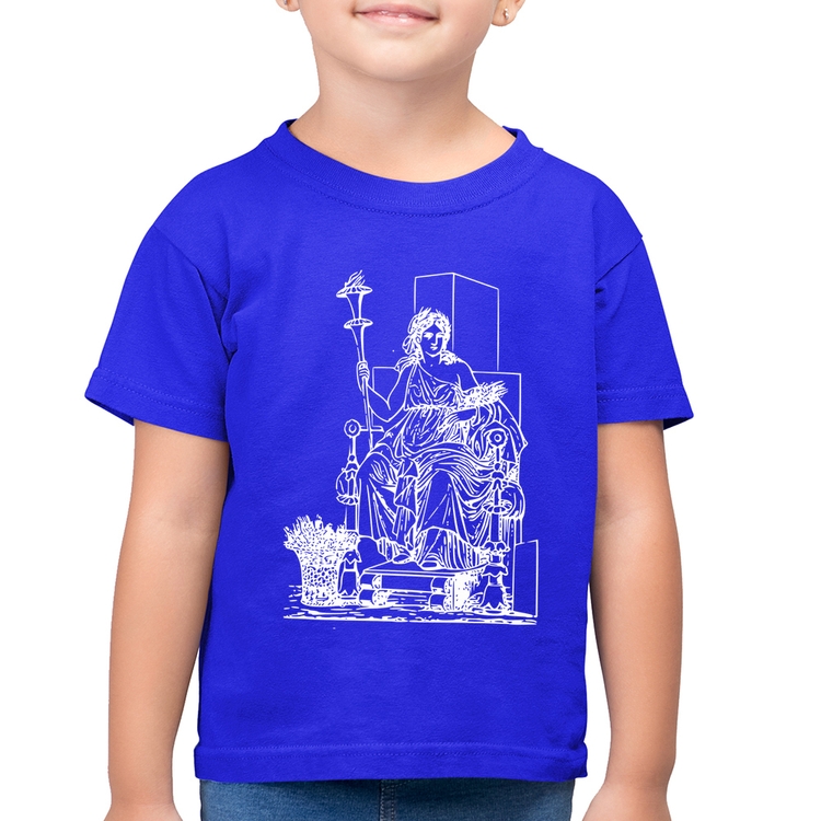 Camiseta Algodão Infantil Deusa Ceres - Azul Royal