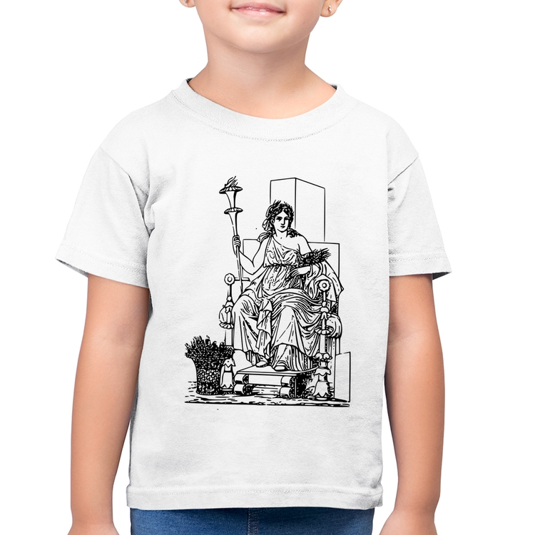 Camiseta Algodão Infantil Deusa Ceres - Branca