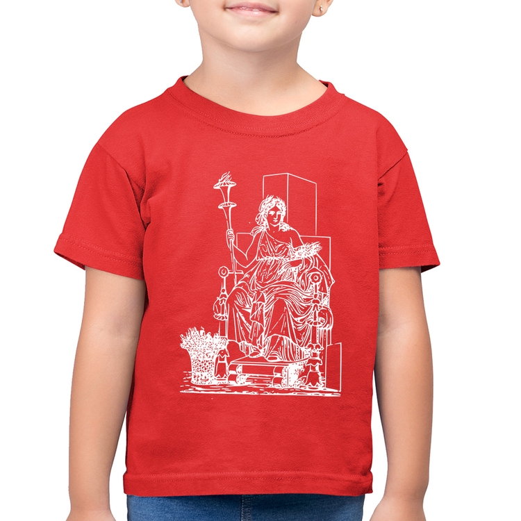 Camiseta Algodão Infantil Deusa Ceres - Vermelha