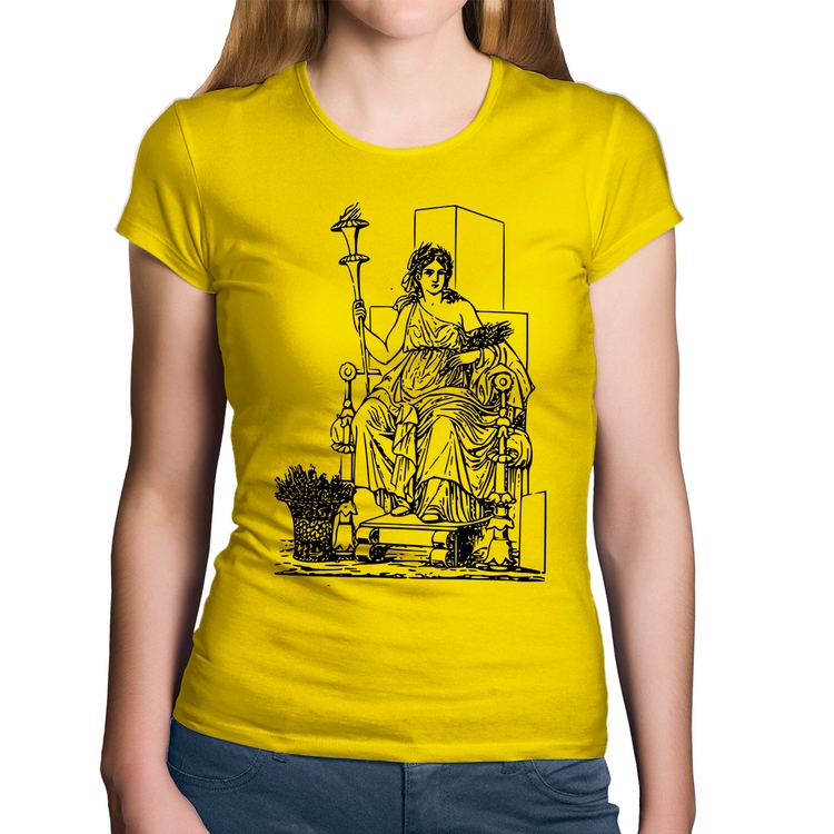 Baby Look Algodão Deusa Ceres - Amarela