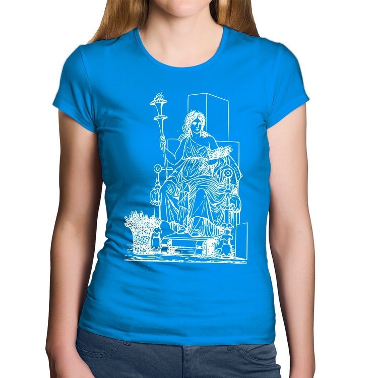 Baby Look Algodão Deusa Ceres - Azul