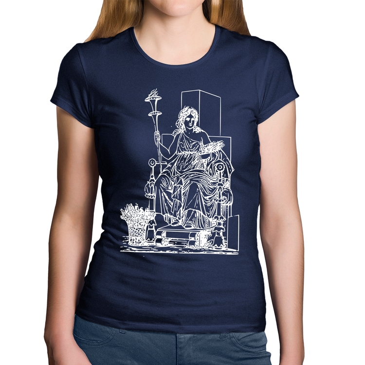 Baby Look Algodão Deusa Ceres - Marinho