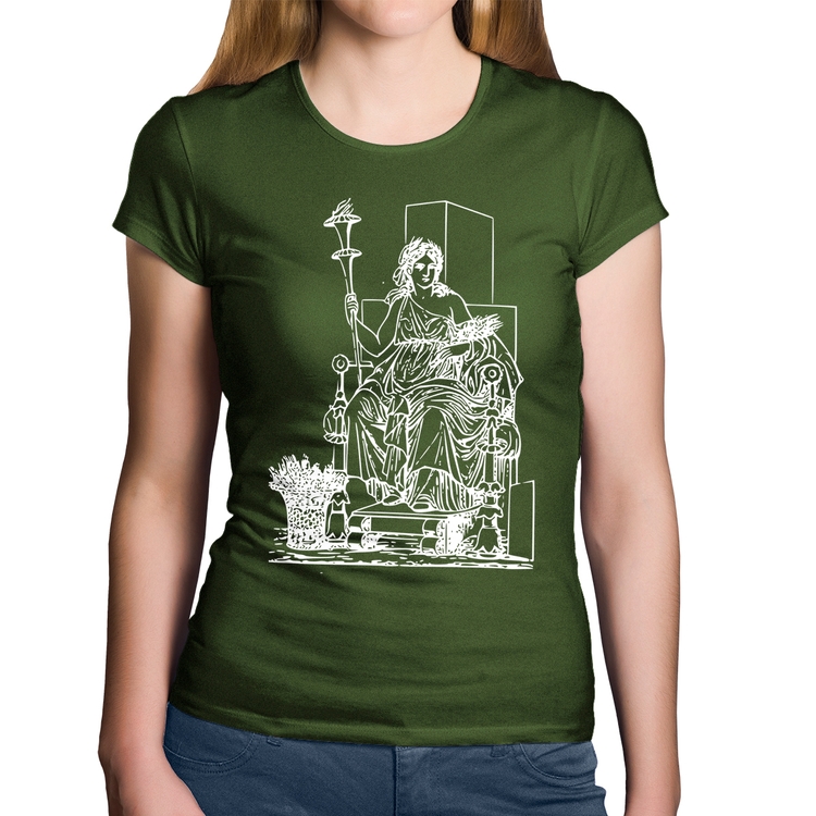 Baby Look Algodão Deusa Ceres - Musgo