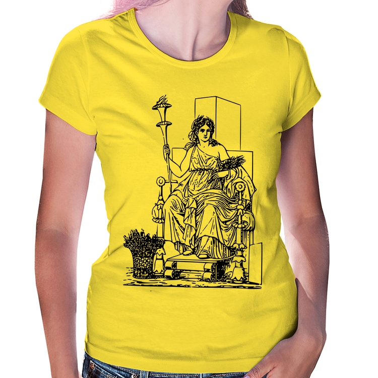 Baby Look Deusa Ceres - Amarela