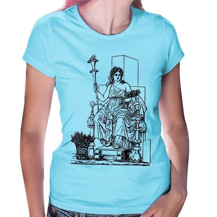 Baby Look Deusa Ceres - Azul Bebê