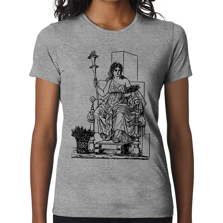 Baby Look Deusa Ceres - Cinza