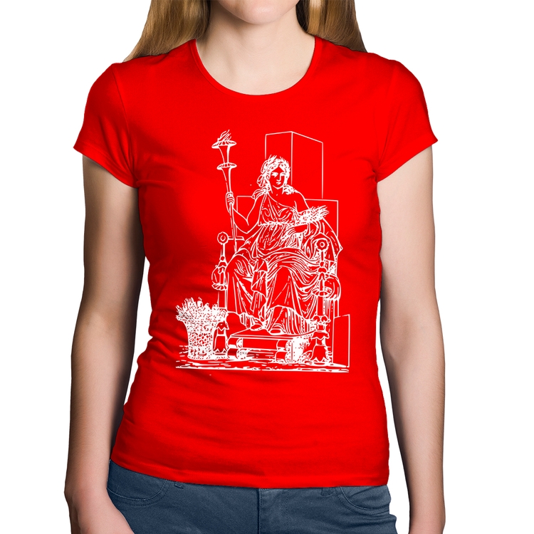 Baby Look Algodão Deusa Ceres - Vermelha