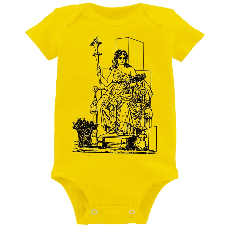Body Bebê Deusa Ceres - Amarelo
