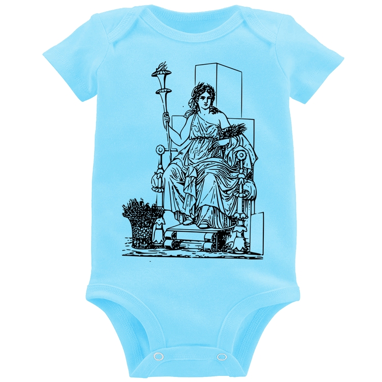 Body Bebê Deusa Ceres - Azul Bebê