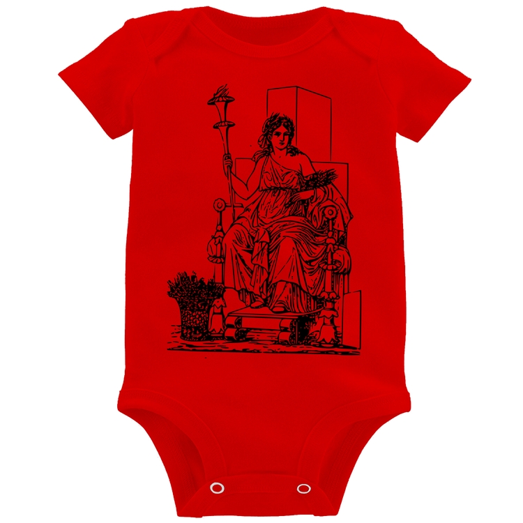 Body Bebê Deusa Ceres - Vermelho