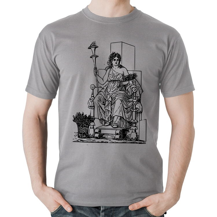 Camiseta Algodão Deusa Ceres - Cinza