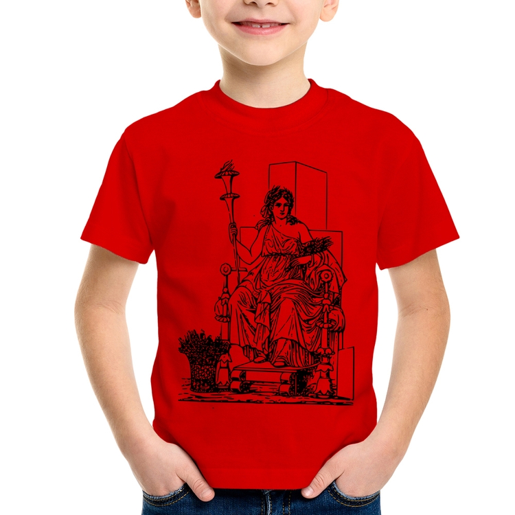 Camiseta Infantil Deusa Ceres - Vermelha