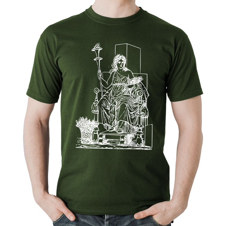Camiseta Algodão Deusa Ceres - Musgo