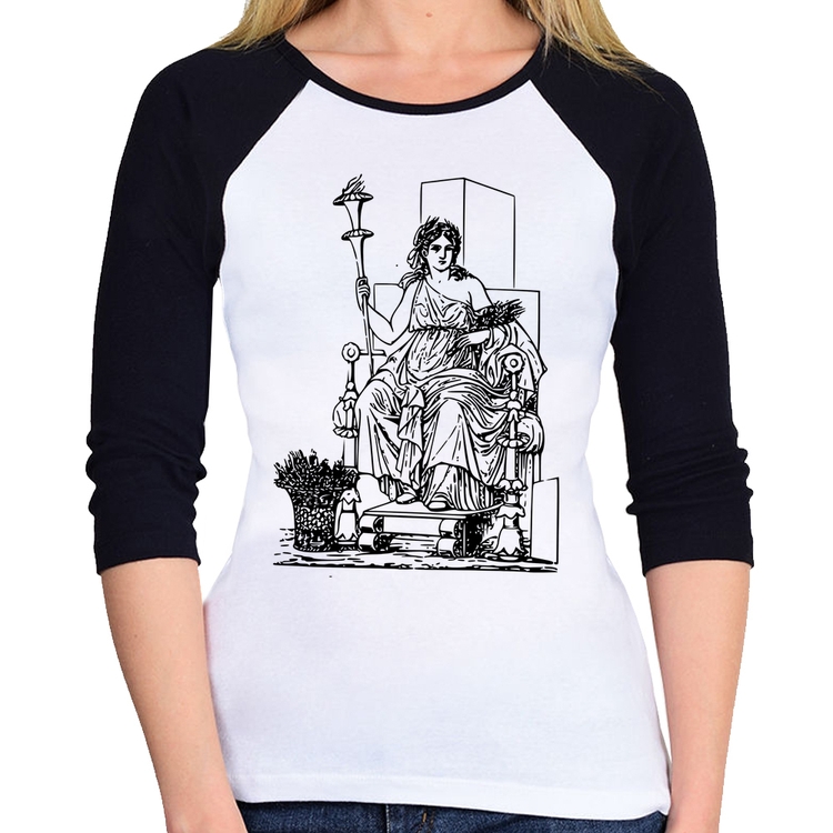 Baby Look Raglan Deusa Ceres Manga 3/4