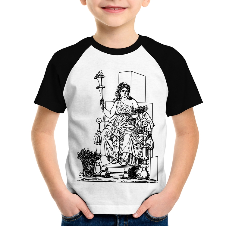 Camiseta Raglan Infantil Deusa Ceres