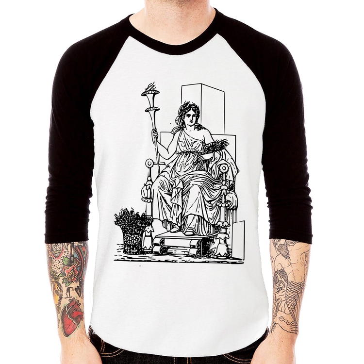 Camiseta Raglan Deusa Ceres Manga 3/4