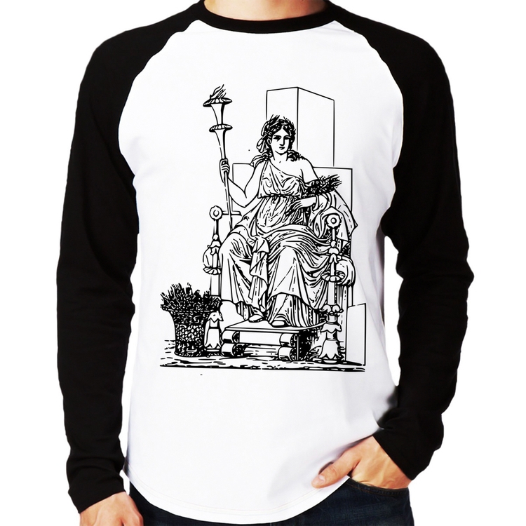 Camiseta Raglan Deusa Ceres Manga Longa